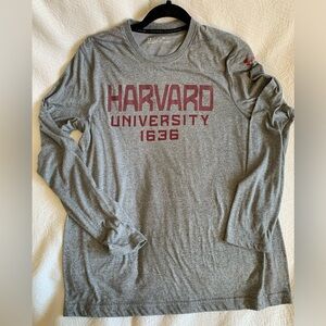Harvard University Shirt Under Armour HeatGear Medium Loose Fit Heather Grey